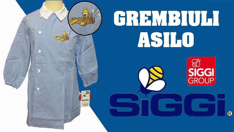 GREMBIULE ASILO BAMBINO 33GR3076 QUADRETTO BIANCO/AZZURRO