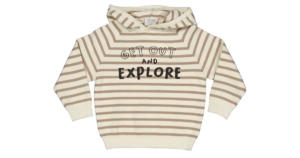 MAGLIA TRICOT RIGATO C/CAPPUCCIO BIMBA 4/10a MAULI 36624
