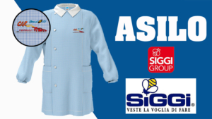 GREMBIULE ASILO BAMBINO 33GR3888 BIANCO-AZZURRO