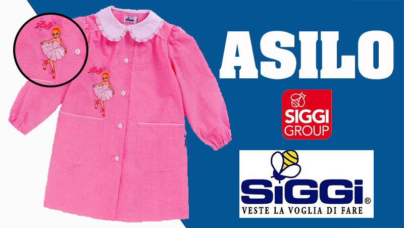 GREMBIULE ASILO BAMBINA 33GR0792 Bianco-Rosa - Prodotti per l'infanzia a  Corleone