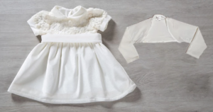 VESTITO E COPRISPALLA NEONATA M/M CERIMONIA BABYVIP 9-18m T8224-T6792