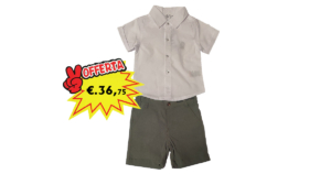 COMPLETINO BIMBO CAMICIA  E PANTALONCINO CORTO BABYBOL COD.12283