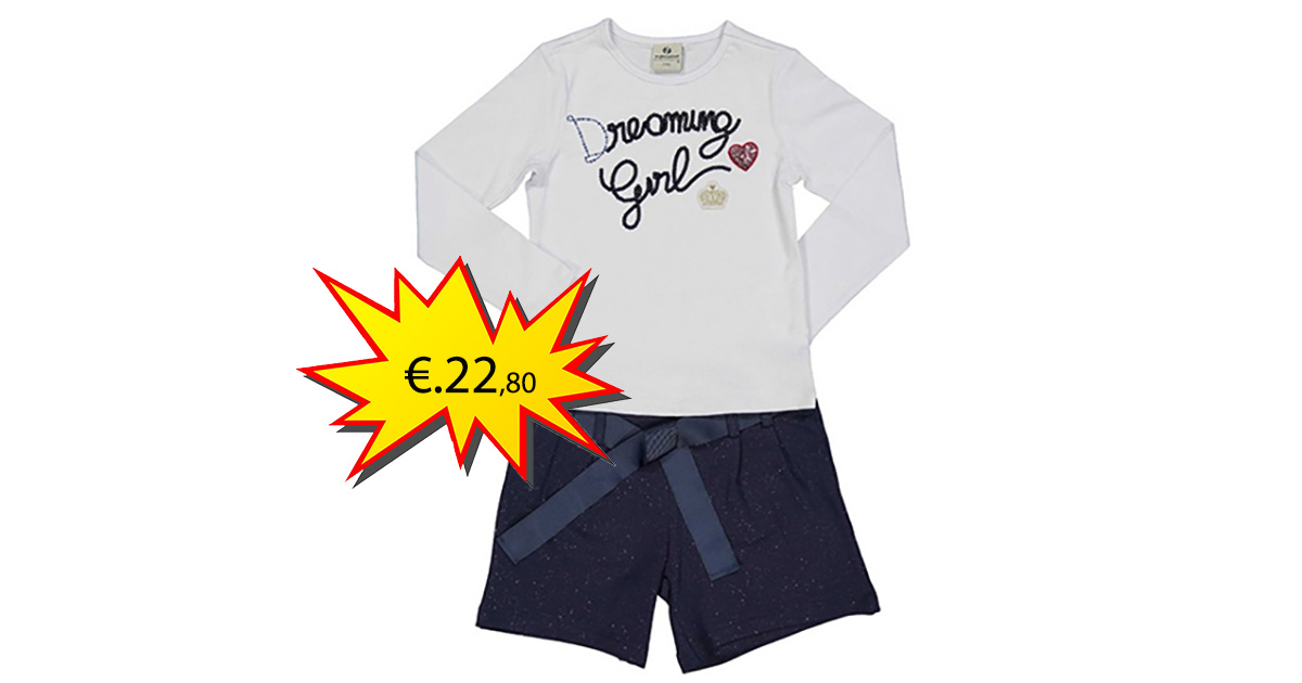 COMPLETO FELPA GLITTER BIMBA 2-8A €.37,99