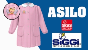 GREMBIULE ASILO BAMBINA QUADRETTO BIANCO-ROSA SIGGI 33GR4174