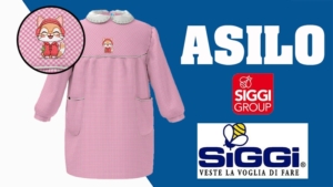 GREMBIULE ASILO NIDO BAMBINA SIGGI 47GR4199 QUADRETTO BIANCO-ROSA