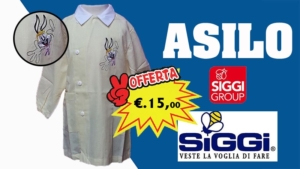 GREMBIULE ASILO BAMBINO ALFRED QUADRI BIANCO/GIALLO